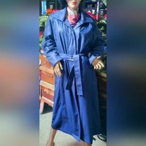 Elegant Blue Women's Trench Coat